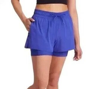 Spyder Active Women Blue Athletic Shorts Liner Sz M